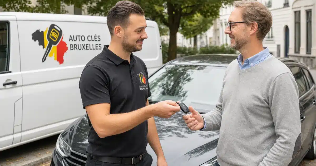 Serrurier automobile effaçant une clé de voiture volée à Forest Bruxelles