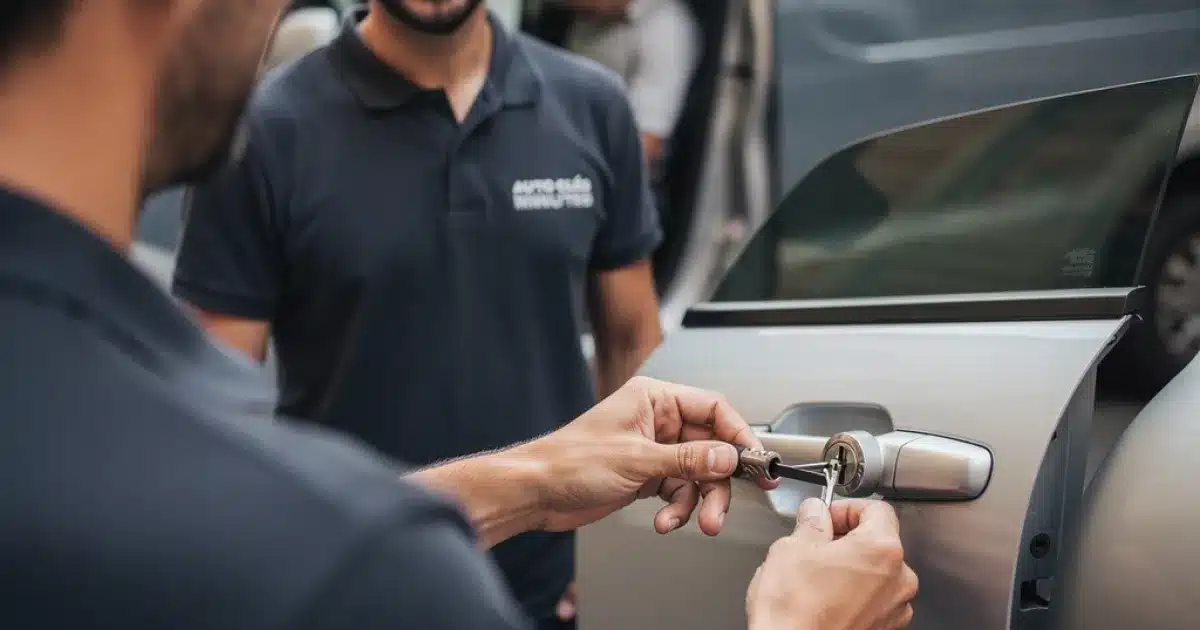 Technicien serrurier automobile réalisant un double de clé véhicule utilitaire à Tourcoing