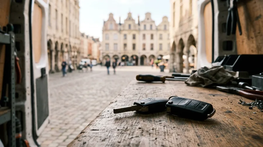 Clé de voiture programmée par Auto Clés Minutes pour un client à Arras