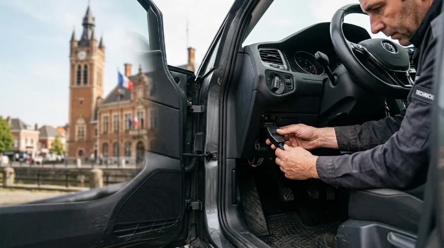Clé de voiture programmée par Auto Clés Minutes pour un client à Comines