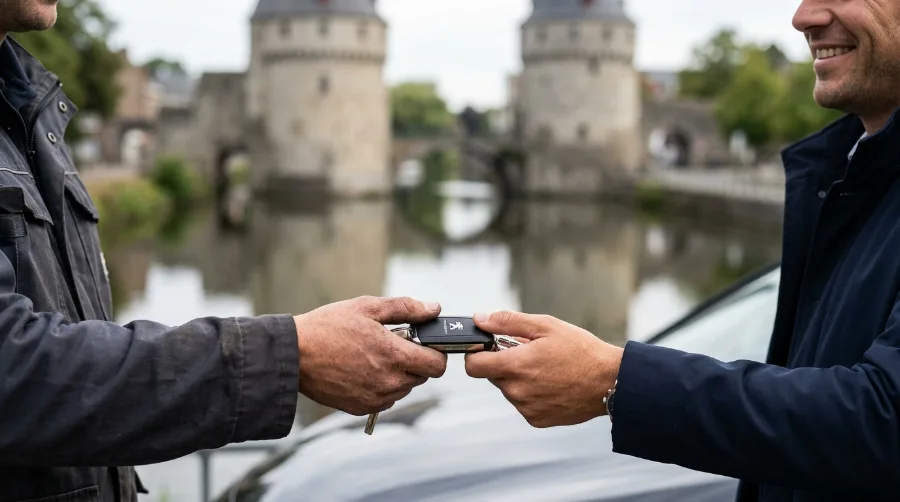 Clé de voiture programmée par Auto Clés Minutes pour un client à Courtrai