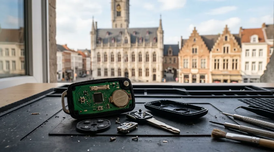 Clé de voiture programmée par Auto Clés Minutes pour un client à Roulers