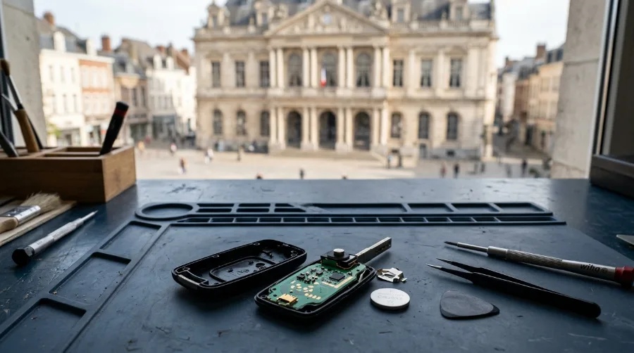 Clé de voiture programmée par Auto Clés Minutes pour un client à Valenciennes