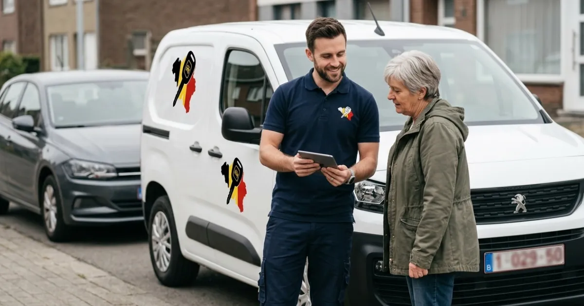 serrurier automobile remettant une double clé de voiture à Saint-Gilles Bruxelles