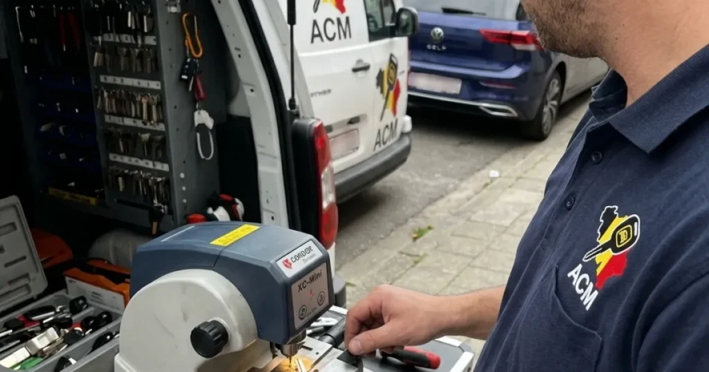 Serrurier automobile effaçant une clé volée d'un véhicule à Braine-l'Alleud