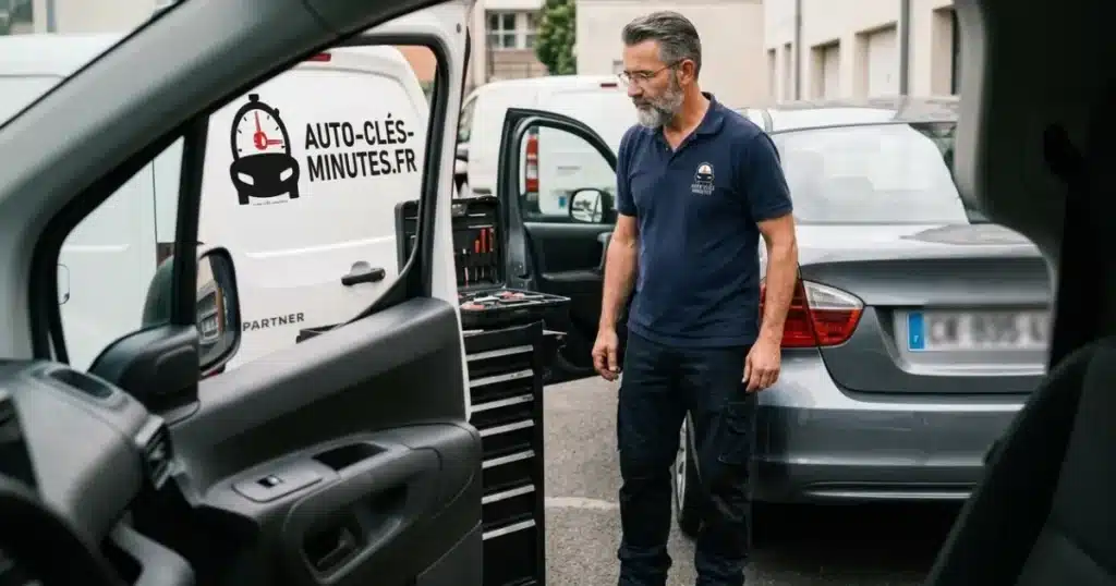 Serrurier automobile intervenant sur un véhicule bloqué à Wasquehal, clé perdue